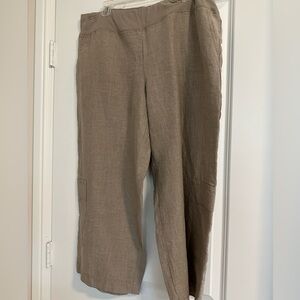 Eileen Fisher organic linen brown cargo pants